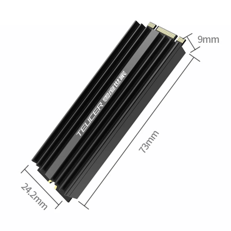 M.2 SSD NVMe Heatsink 2280 Aluminum Radiator with Thermal Pad  Solid State Drives Cooling Accessories Thickness 9mm Can Use PS5
