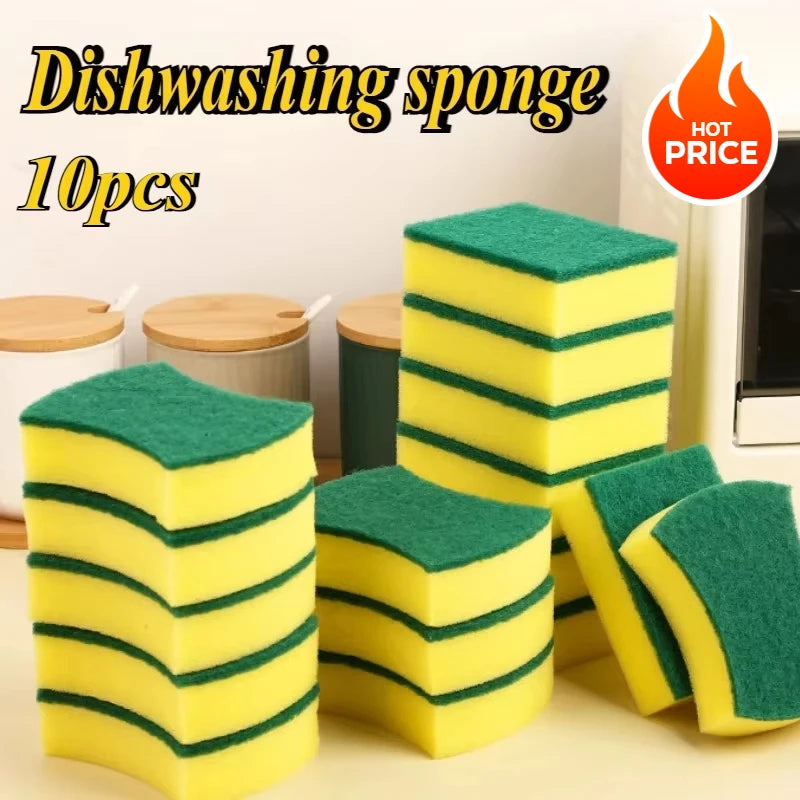 10/5/1Pc Kitchen Dishwashing Sponge Soft Absorbent Clean Rub Pot Rust Scouring Pad Removing Kits Household Cleaning Brush Sponge