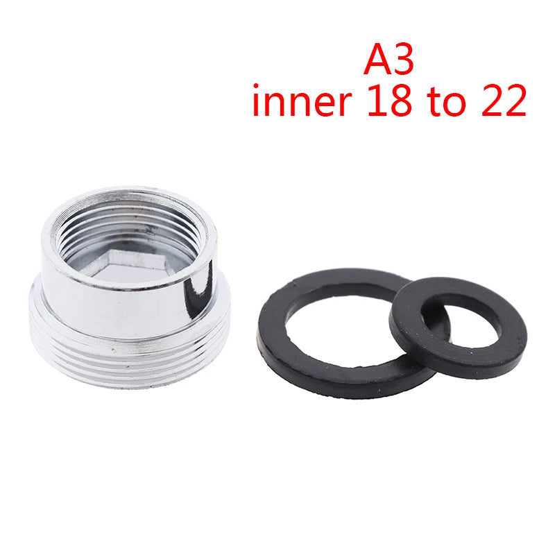 Kitchen Faucet Adapter Set 16/18/20/22/24mm To 22mm With Washer Metal Male Female Saving Tap Aerator Connector Bathroom Access