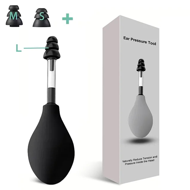 Ear Pressure Tool Portable Ear Pressure Relief Suction Device Wih 3 Sizes Of Earplugs Inner Ear Pressure Relief Tool for Headach