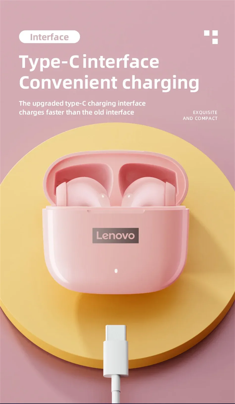 NEW Lenovo LP40 Pro TWS Bluetooth 5.3 Quick Connect Earphones  Ergonomic  Design  Headphones Powerful Transmission Speed Headset
