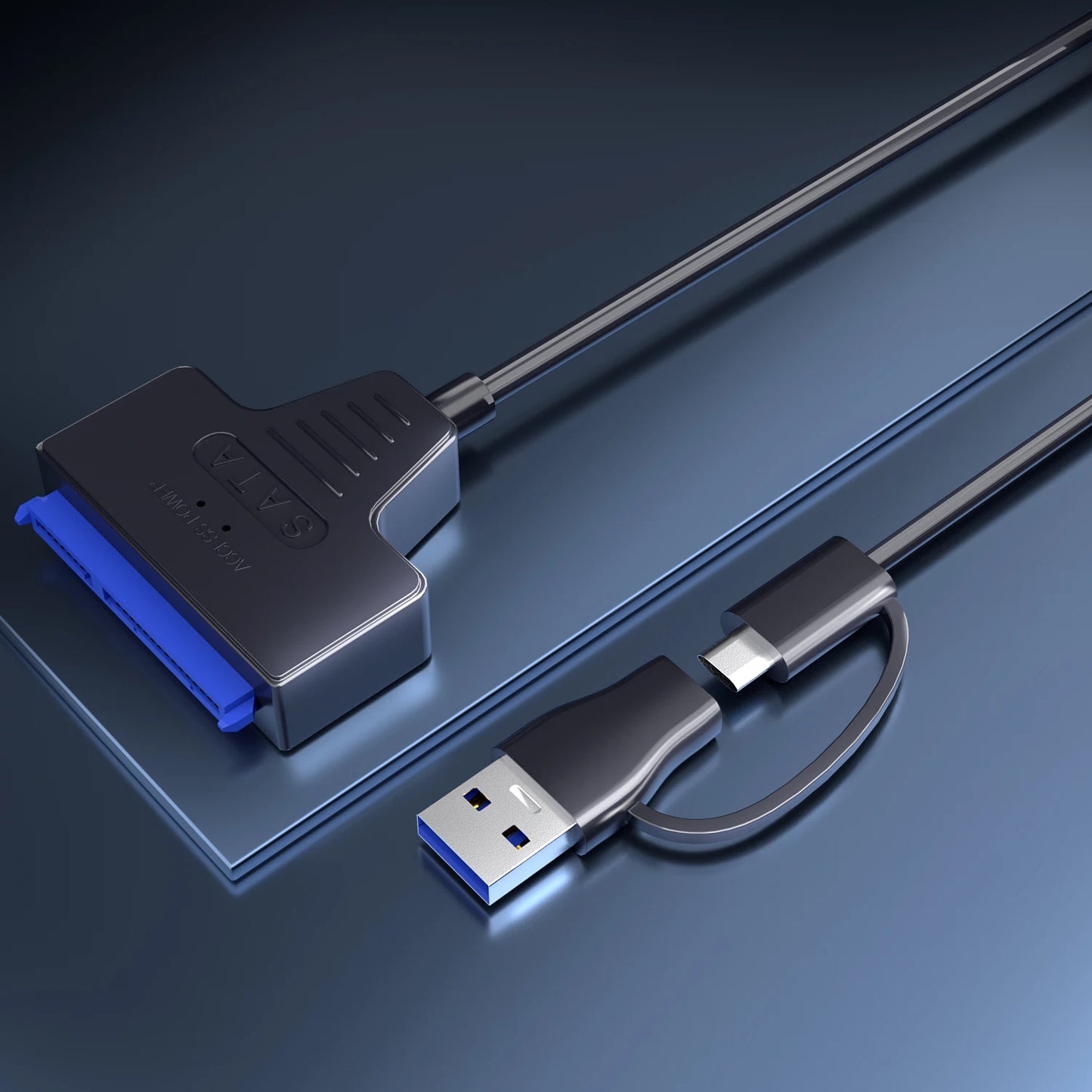 USB 3.0 to SATA Cable for 3.5/2.5 Inch SSD HDD SATA III Hard Drive Disk with 12V/2A Power Adapter