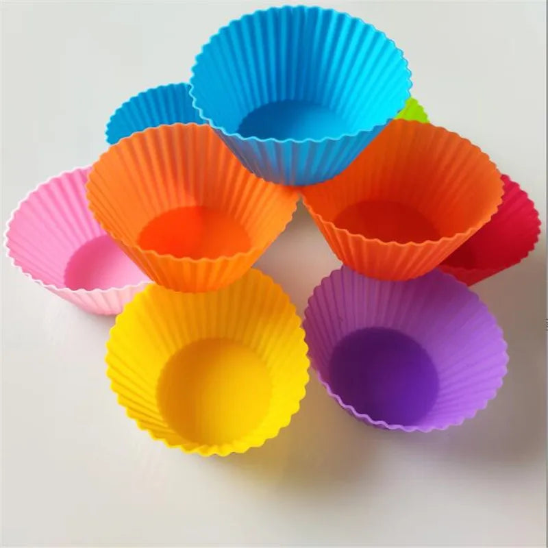 1/5/8/12/20pcs Silicone Cupcake Mold Bakeware Cupcake Liner Reusable Muffin Baking Nonstick Moulds Kitchen Baking Accessories
