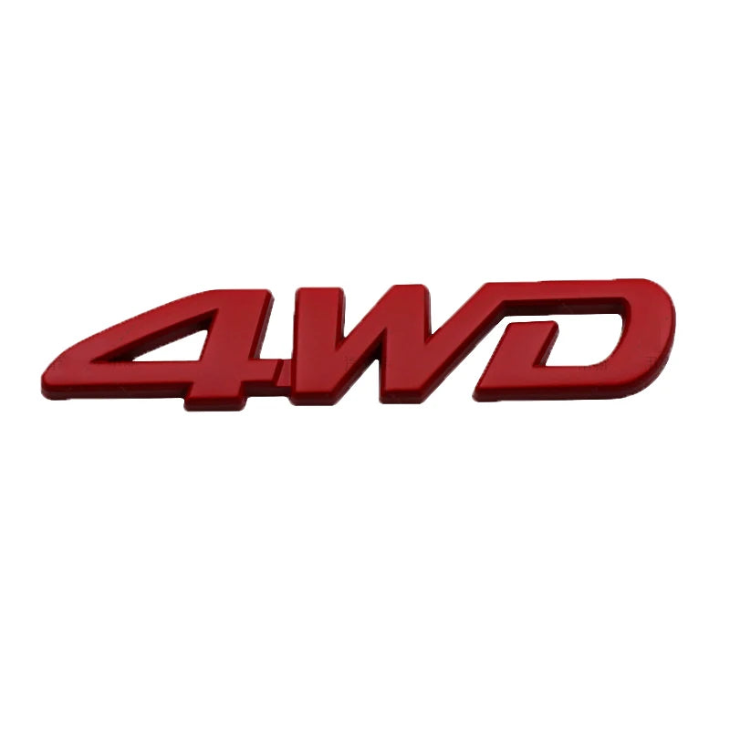 3D Metal 4WD Logo Decals Emblem Badge Car RearTrunk Fender Adhesive Badge Body Sticker ForToyota RAV 4 Hyundai Honda Accessories
