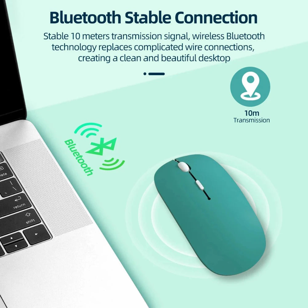 Universal Bluetooth-compatible Mouse Wireless Mouse Silent Computer Mice Portable Working Gaming Mouse For Lenovo Laptop Tablet