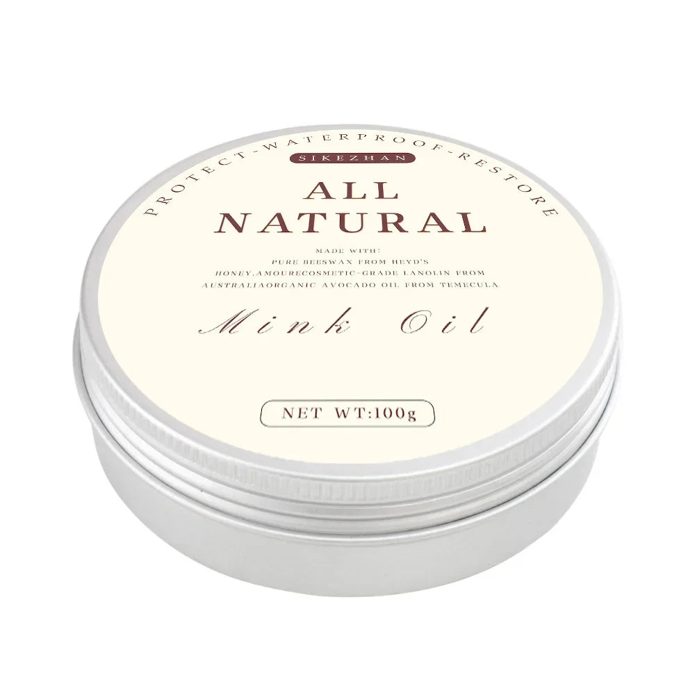 Natural Mink Oil Cream for Leather Shoes Bags Leather Care Cream Leather Maintenance Cream Leathercraft Accessories