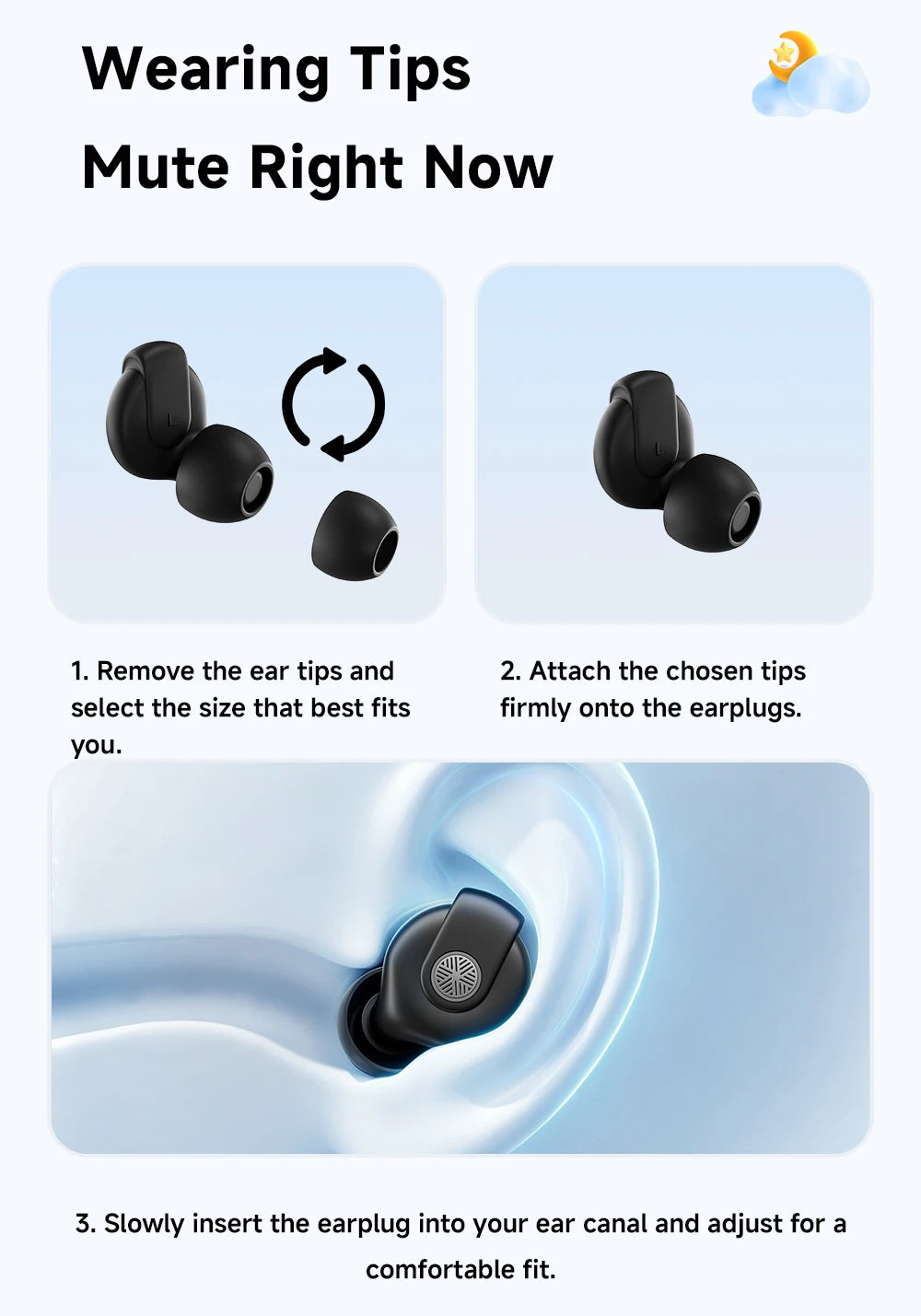 Essager Noise-canceling Sleep Earplugs 45-49dB Anti-Noise Hearing Protection Silicone Soft Earplug for Sleep Work Study Travel