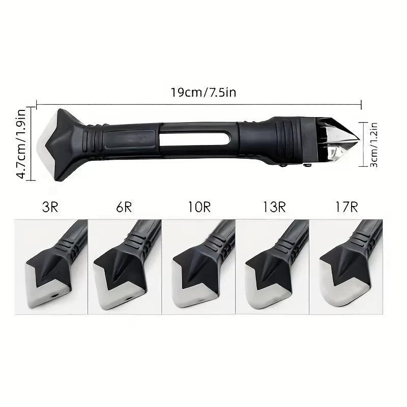Silicone Scraper Squeegee Glue Remover Knife Caulking Angle Beauty Crack Trowel Tool Grout Scraper Kit 5in1 Multifunctional Home
