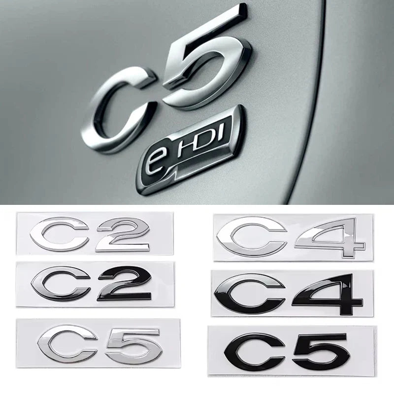 C2 C4 C5 Logo ABS 3D Car Rear Trunk Badge Sticker Styling for Citroen Brand Emblem Auto Body Decals Auto Modified Accessories