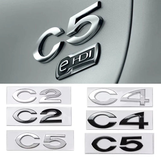C2 C4 C5 Logo ABS 3D Car Rear Trunk Badge Sticker Styling for Citroen Brand Emblem Auto Body Decals Auto Modified Accessories