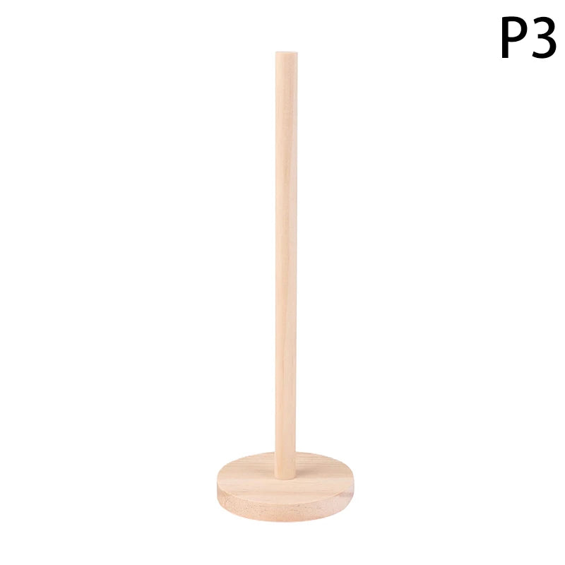 1PC Easy To Assemble Wooden Paper Towel Holder For Kitchen, Living Room, And Bedroom - Vertical Tissue Rack For Home Decoration