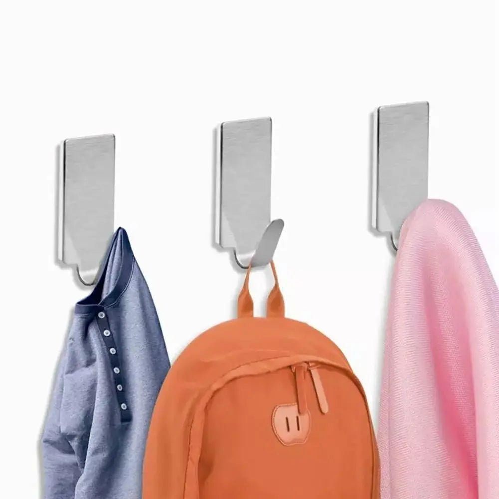 1/6PCS Kitchen Bathroom Wall Hanger Hook Small Stainless Steel Bathroom Organizer Multi-purpose Self Adhesive Towel Rack Hanger