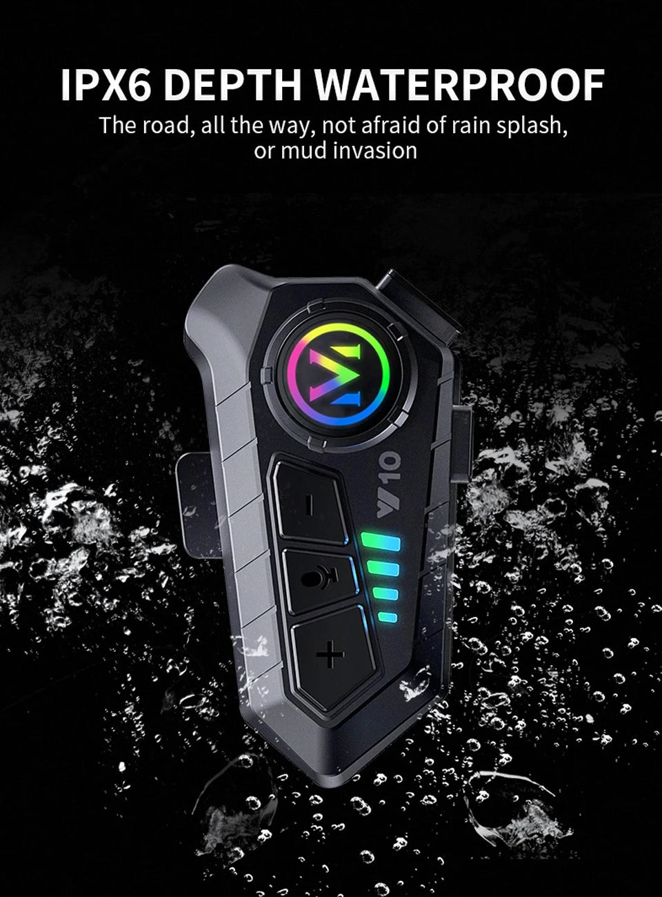 3D Motorcycle Helmet Headset With LED Earphone Bluetooth 5.3 Stereo Waterproof For Android iOS Smart iPhone Universal Headset