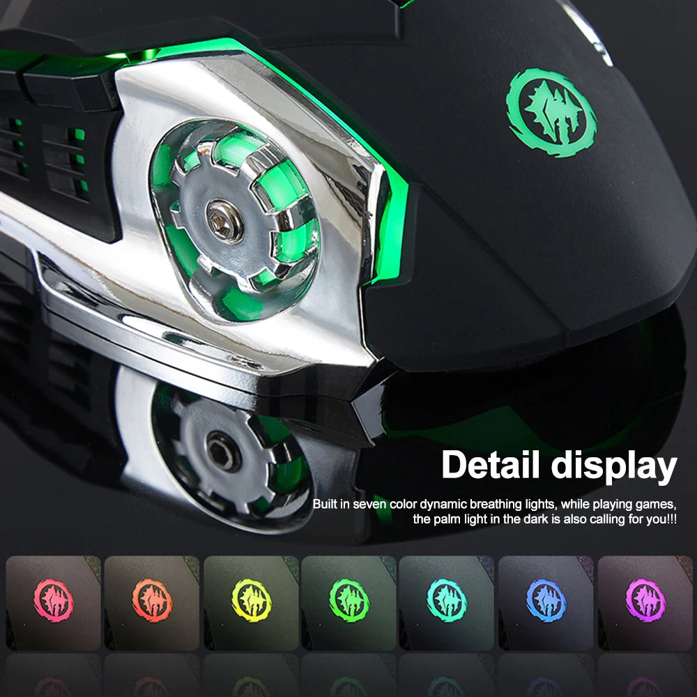 KEBIDUMEI Bluetooth Mouse 2.4G Wireless Mecha Mouse Rechargeable Gaming Backlight Mouse Ergonomic Office Mice Game Accessories