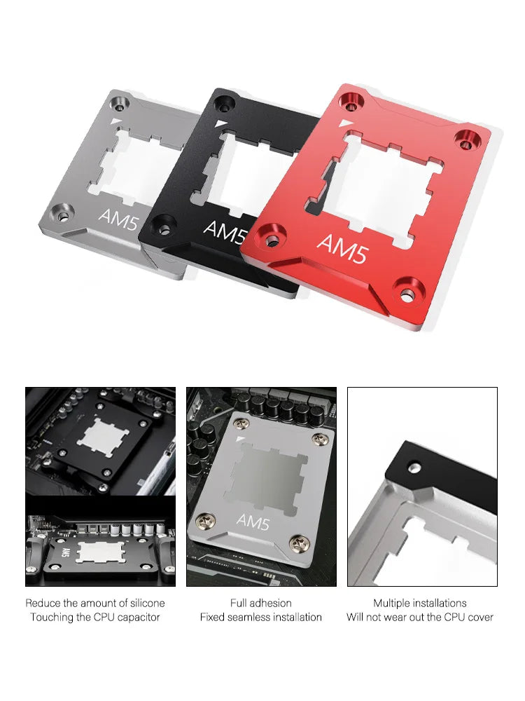 AM5 CPU Bending Corrector Aluminum Alloy Contact Frame for AMD Ryzen 7950X 7800X 7700X 7600X 7500F