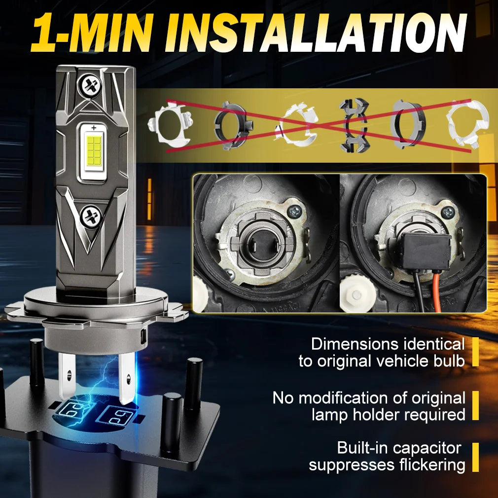 XSTORM H7 LED Lights Bulbs 6000K 120W Car Lights H1 H4 H11 LED Headlights Canbus Hb3 9005 Hb4 9006 60000LM Auto Lamps Plug&Play