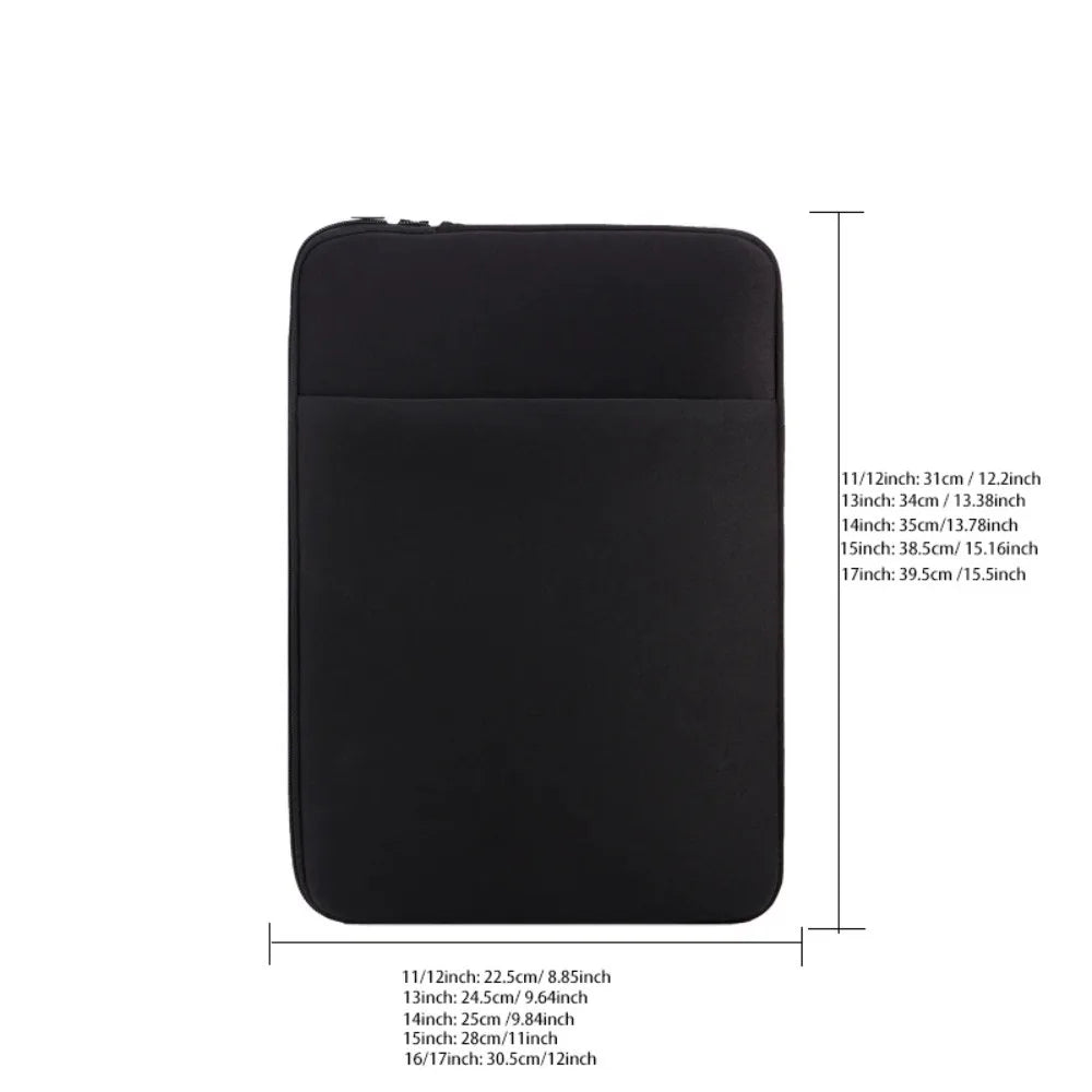 Multifunctional Laptop Inner Bag for 11-17 Inch Computer Protective Cover with Front Pocket for Power Cord