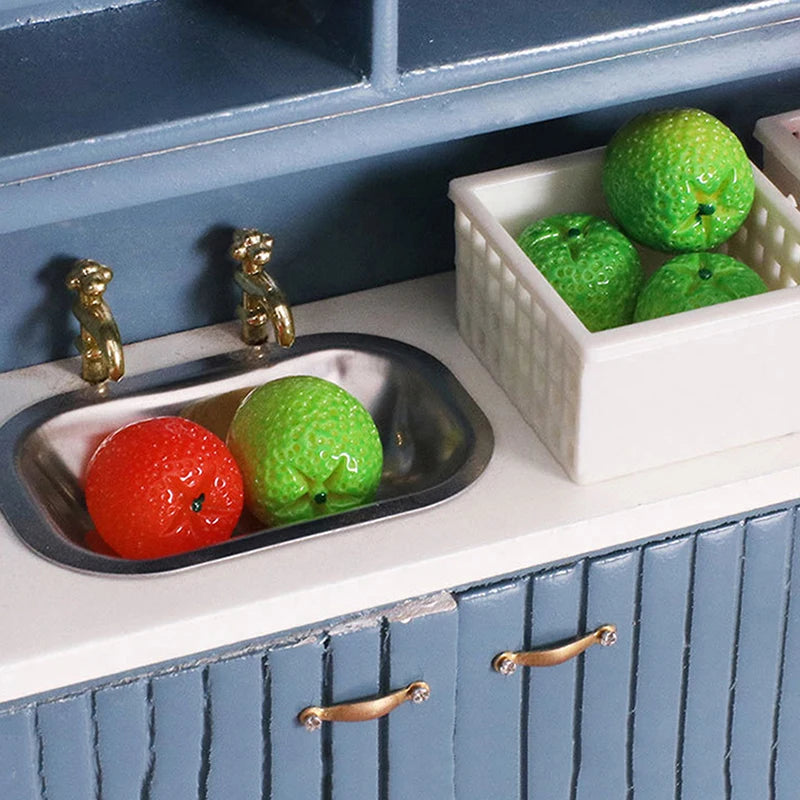 Dollhouse Simulation Fake Fruit Model Orange Kit Doll House Miniature Kitchen Food Festival Party Decoration Pretend Play Toys