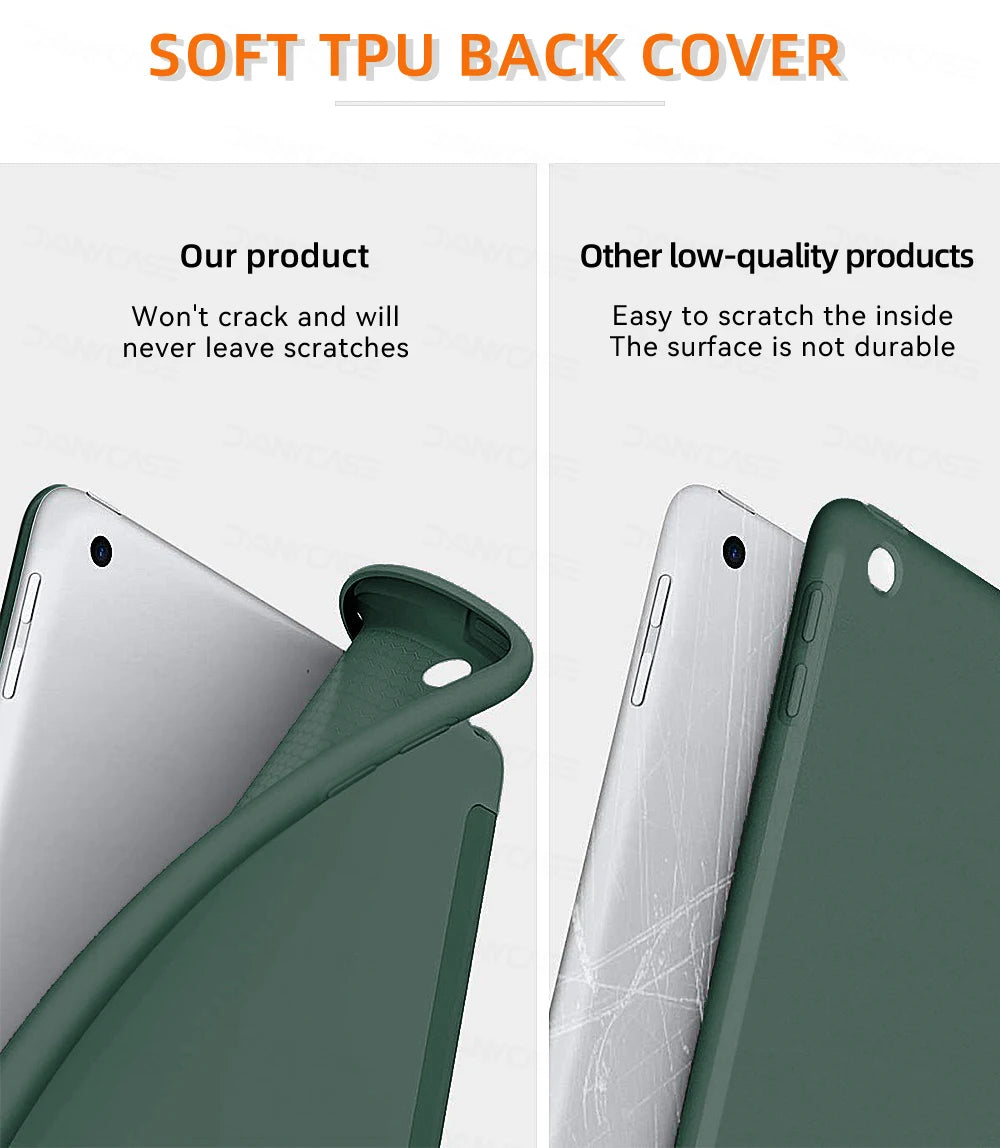 For iPad 10.2 Case 7/8/9th Generation Cover For 9.7 5/6th Air 2 Pro 11 1st/2nd/3rd/4th Air 4/5 10.9 Wake up from sleep funda