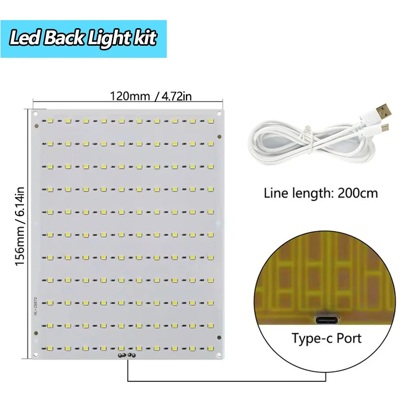 For Bambu Lab Led Lamp Kit Adjustable Light Kit Led Light Parts Hardware DIY Model white /cold/warm light Without Lamp shell 001