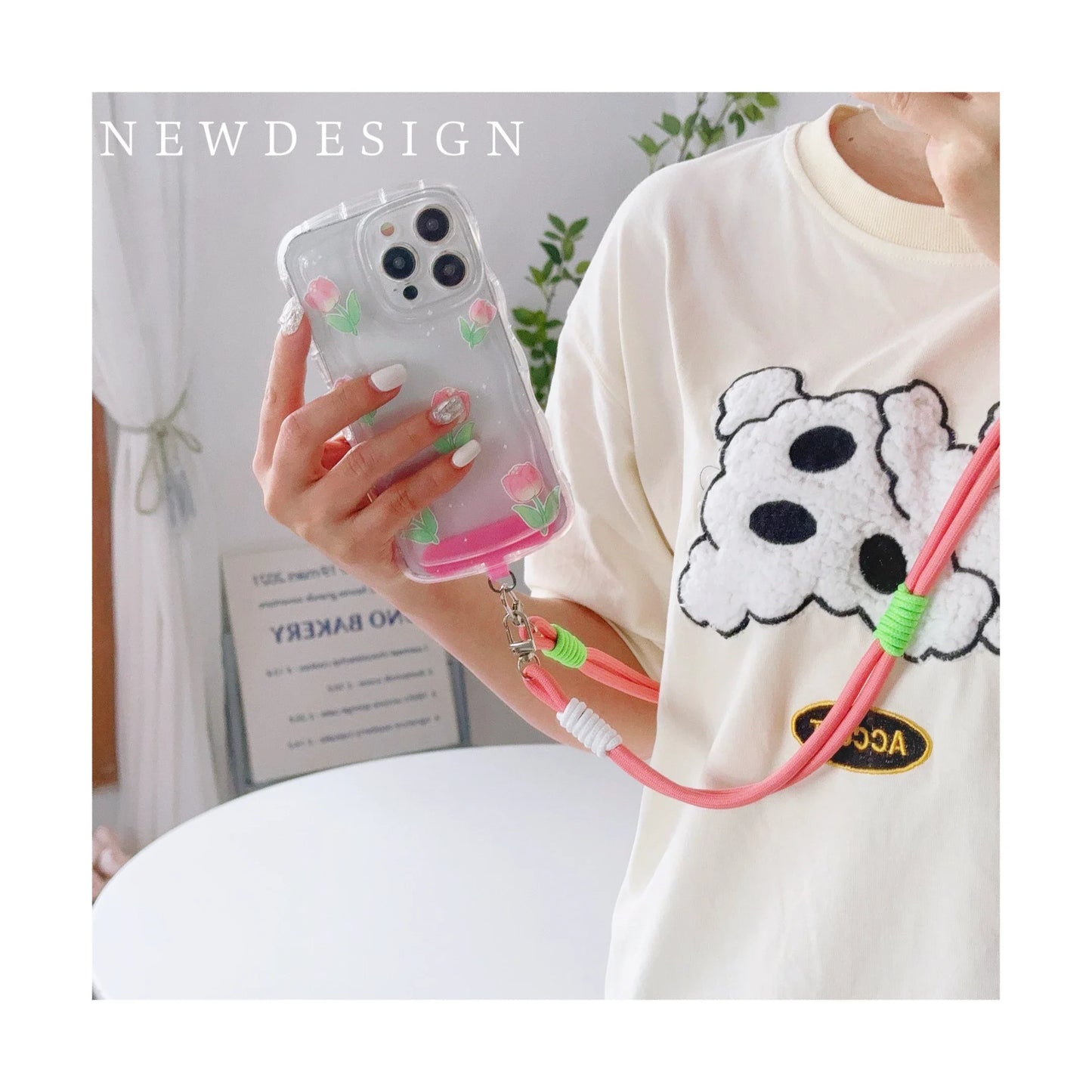 Universal Lanyard Double Color Mobile Phone Strap Fashion Safety Rope Shoulder Long Diagonal Span Trendy Accessory