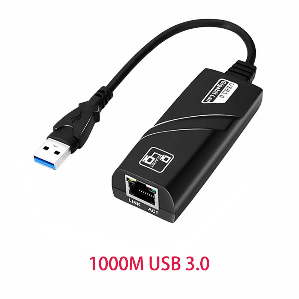 10/100/1000Mbps USB 3.0 Wired USB TypeC To Rj45 Lan Ethernet Adapter RTL8153 Network Card for PC Macbook Windows Laptop