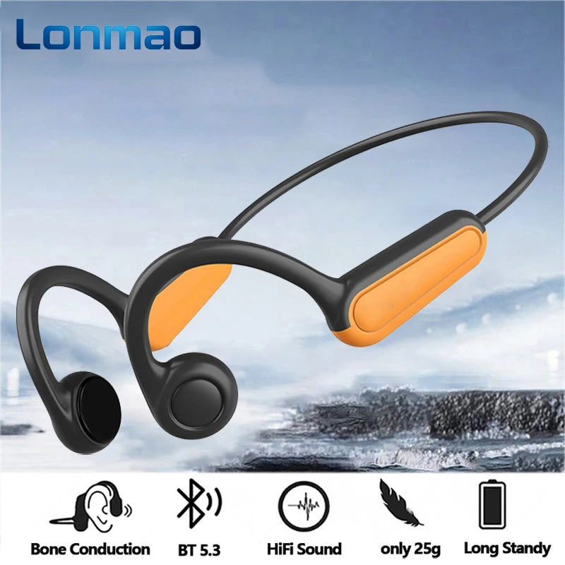 B8 True Bone Conduction Earphones Bluetooth 5.3 Sports Wireless Headphones Ear Hook IPX5 Waterproof Headset for Running Driving