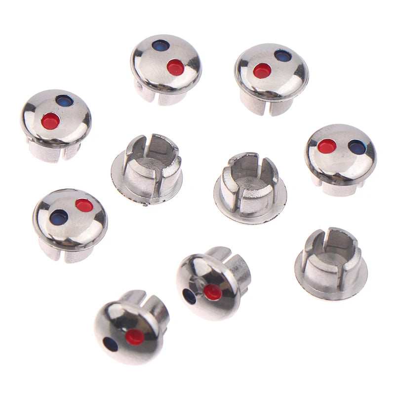 10pcs Faucet Handle Hot Cold Water Sign Red Blue Label Decoration Cover Kitchen Bathroom Mixer Tap Indicate For Faucet Handles