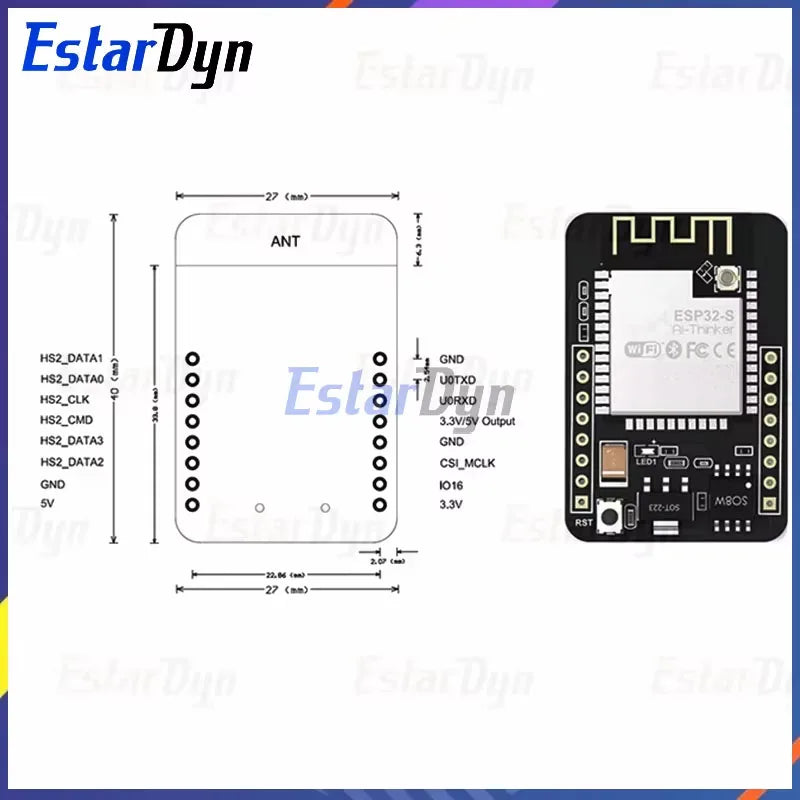 ESP32-CAM WiFi Module 2.4G Antenna ESP32 Serial to WiFi ESP32 CAM Development Board 5V Bluetooth Camera Module