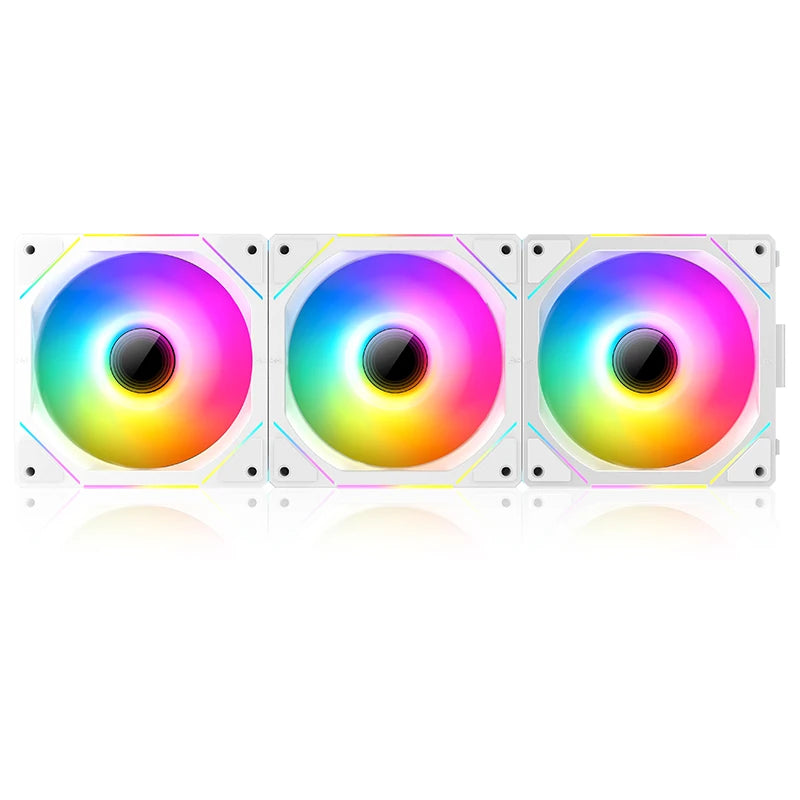 TEUCER JM-1 Computer Case Fan ARGB Mirror Cycle Light Effect 120mm 4Pin PWM PC Cooling Fan Low Noise Water Cooling Ventilador
