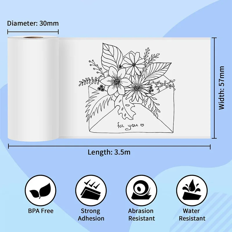10 Rolls White Children Camera Wood Pulp Thermal Paper Instant Print Kids Camera Printing Paper Replacement Accessories Parts