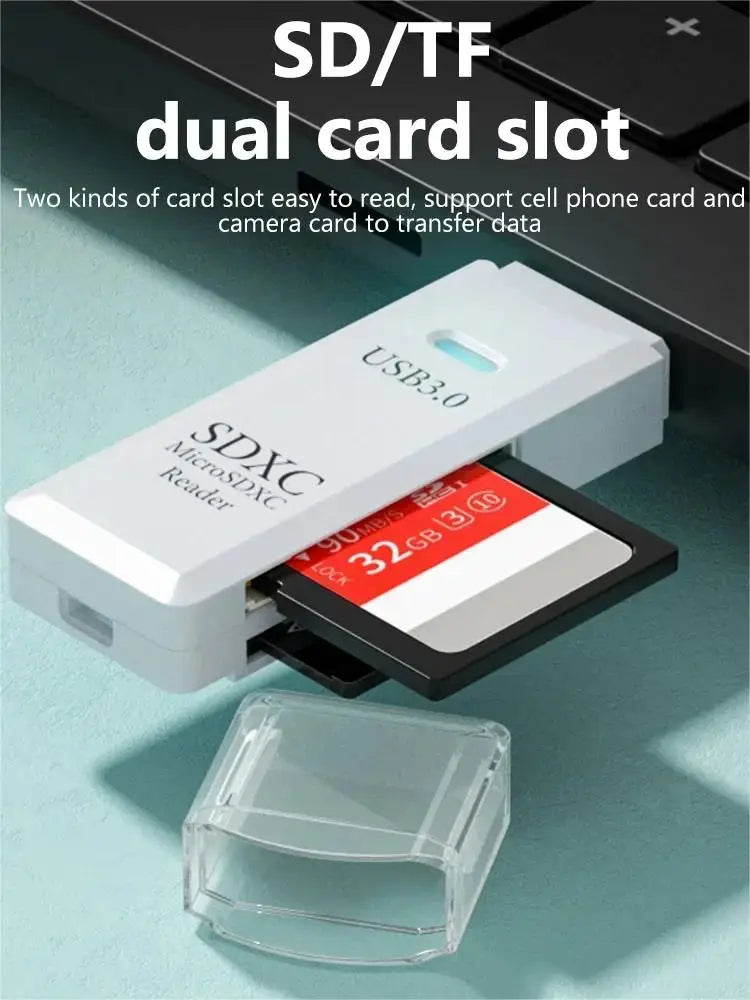 2-in-1 Multi Functional  USB 3.0 Card ReaderMiniSD TFMemoryCardReaderUSBFlashDrive CardreaderAdapter For PCLaptops Accessories