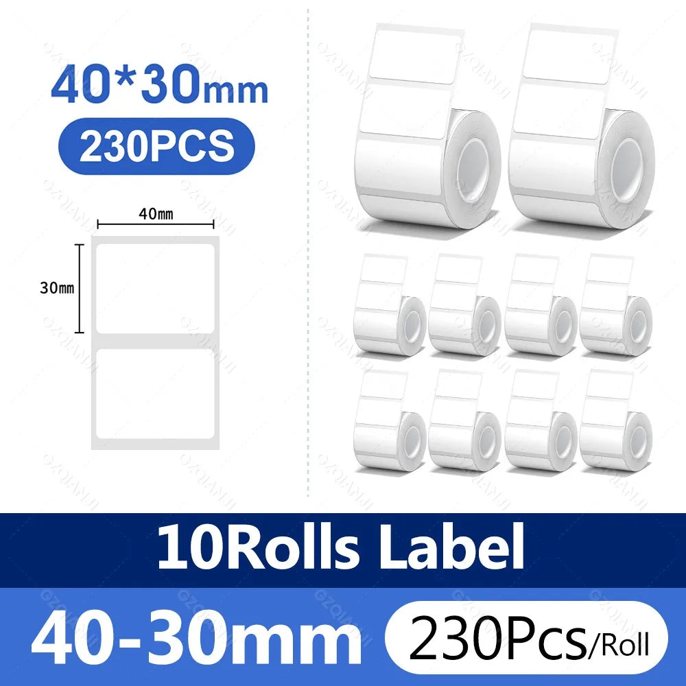 3/5/10 NiiMBOT White Label Paper Waterproof Self-adhesive Rolls For B1 B21 Mini Label Printer Price Tag Office Maker UV Print