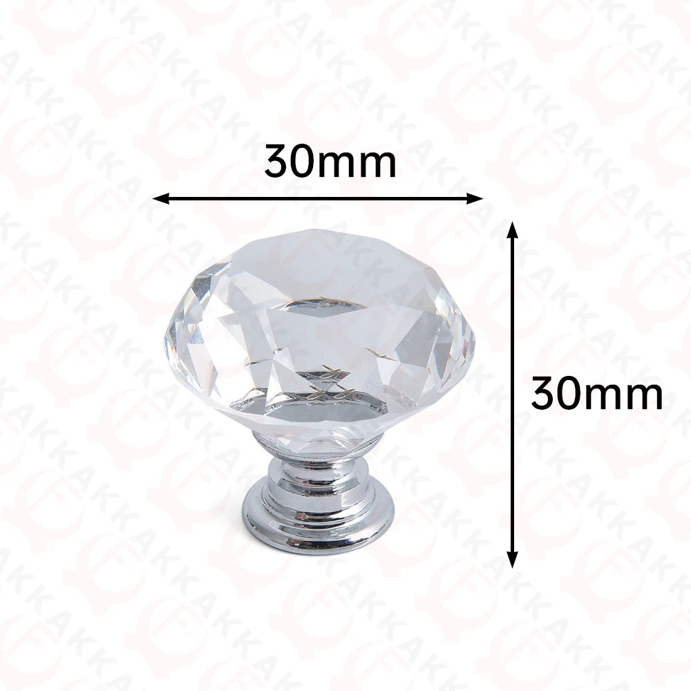KAK Gold Diamond Crystal Glass Cabinet Knobs and Handles Cupboard Door Pulls Zinc Alloy Kitchen Handle Furniture Door Hardware
