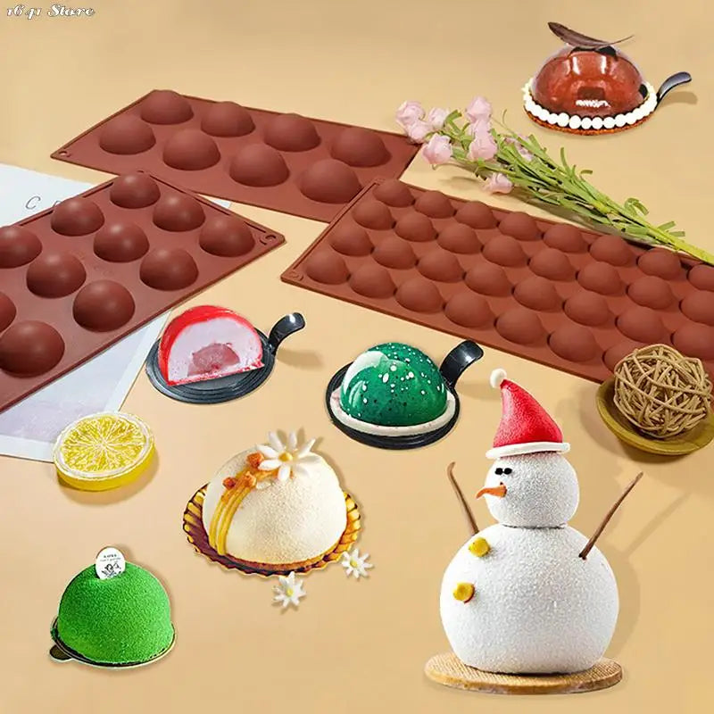 3D Ball Round Half Sphere Silicone Mold for DIY Baking Pudding Mousse Chocolate Cake Mold Kitchen Accessories Tools Cake Pudding