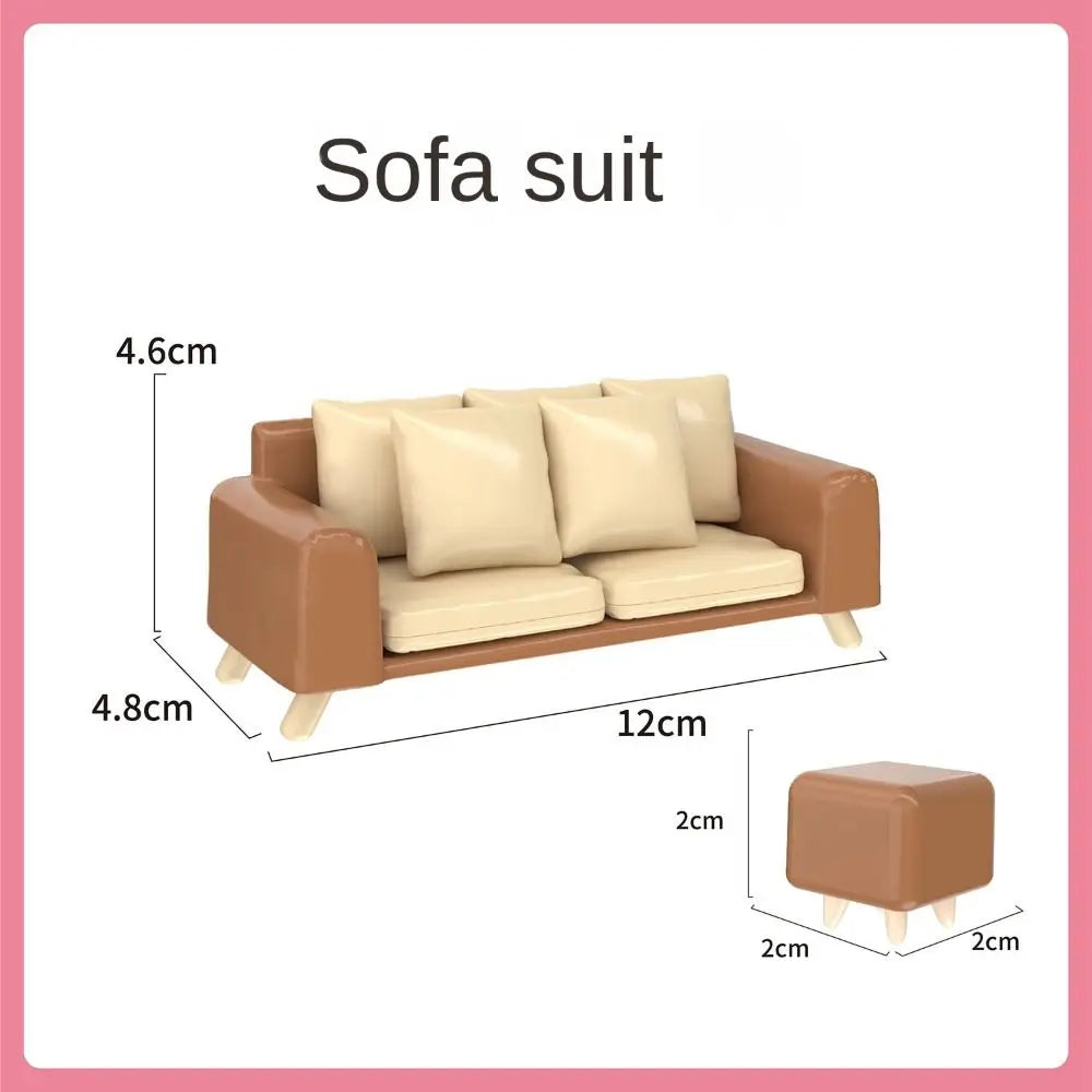 Sofa Floor Lamp Shelf Kettle Dollhouse Miniature Furniture Accessories ABS Household Kitchen Ornaments Shooting Props