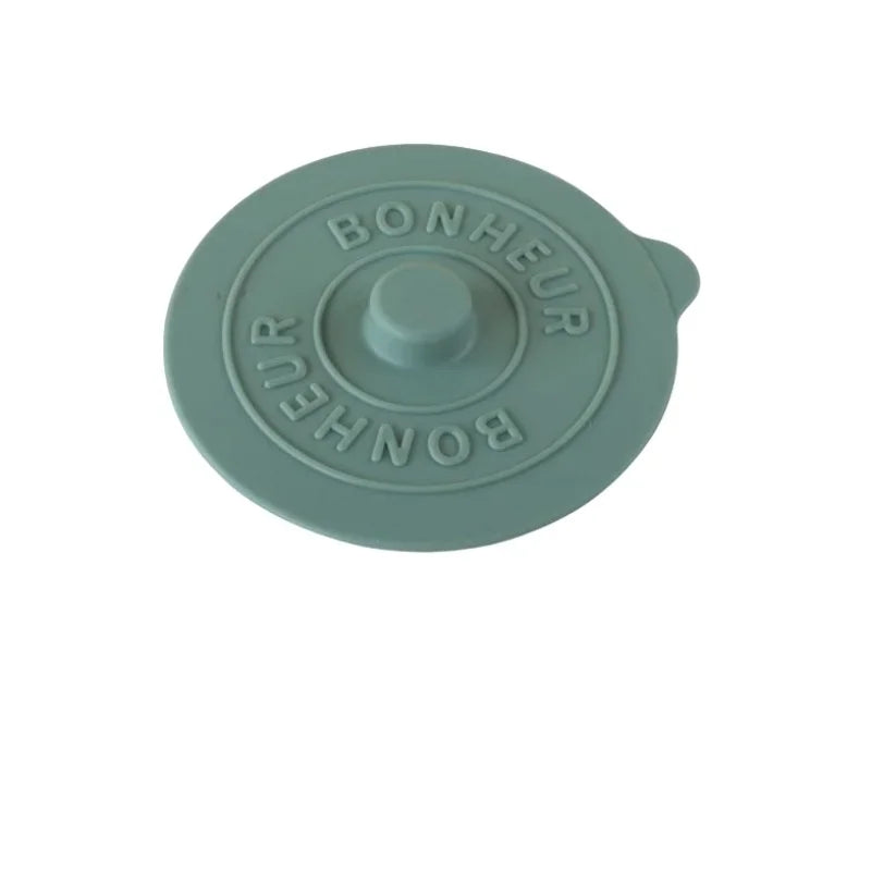 Simple Solid Color Concave Embossed Letter Silicone Rubber Integrated Cover Creative Water Cup Dust Cup Lid Round Cold Mug Lid