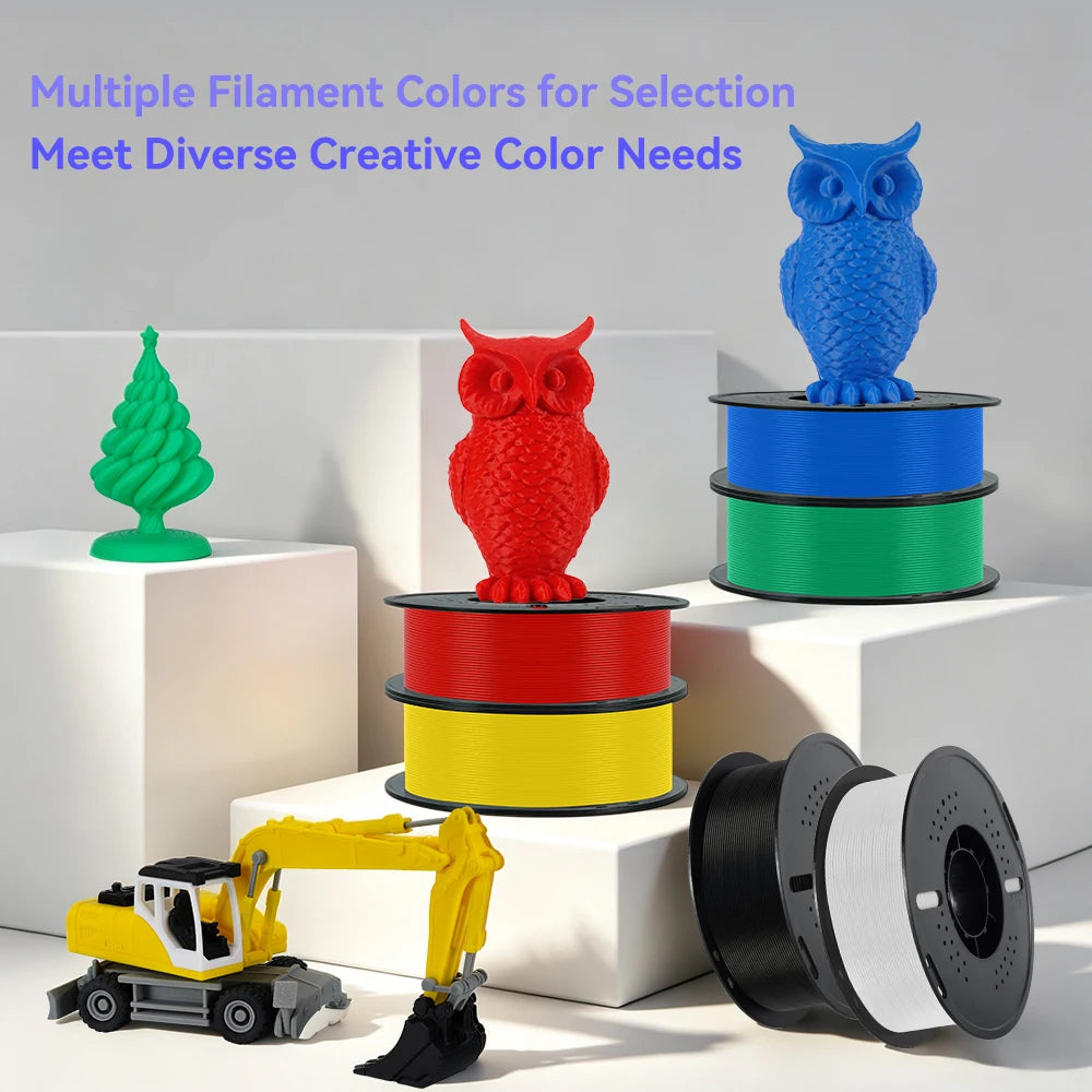 KINGROON 22LBS PETG or PLA Filament 3D Printer Filament 10 Rolls 1KG 1.75MM Eco-Friendly Good Toughness Mix Color Free Shipping