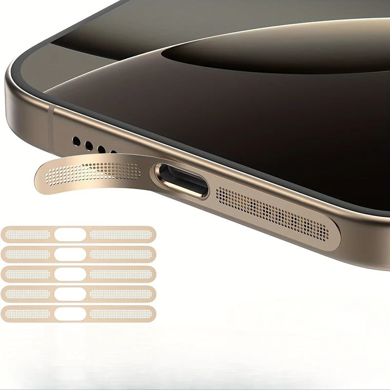 5Pcs Metal Dustproof Net Sticker For iPhone 16 Pro 15 14 13 12 Series Earpiece Speaker Hole Anti-dust Mesh Protector Compatible