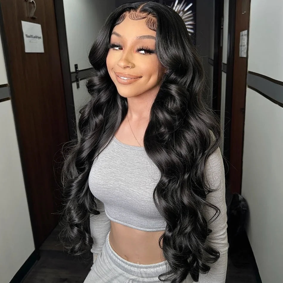 100% Human Hair Wigs 250 Density 5x5 Glueless Lace Frontal Wigs for Women Body Wave 13x4 Lace Frontal Remy  Human Hair Wig 13x6 HD Transparent Lace Front Human Hair Wig 40 Inch Pre Plucked