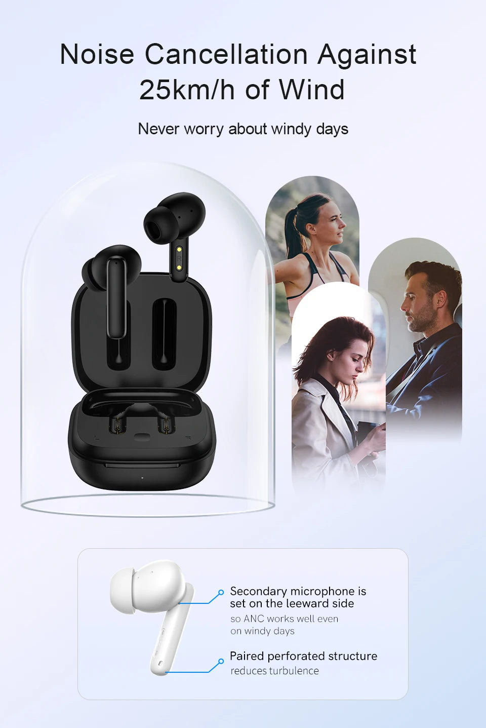 QCY T13 ANC Active Noise Cancelling Wireless Earbuds Bluetooth 5.3 Headphones 4 Mics ENC Clear Calls Earphones 30H Playtime IPX5