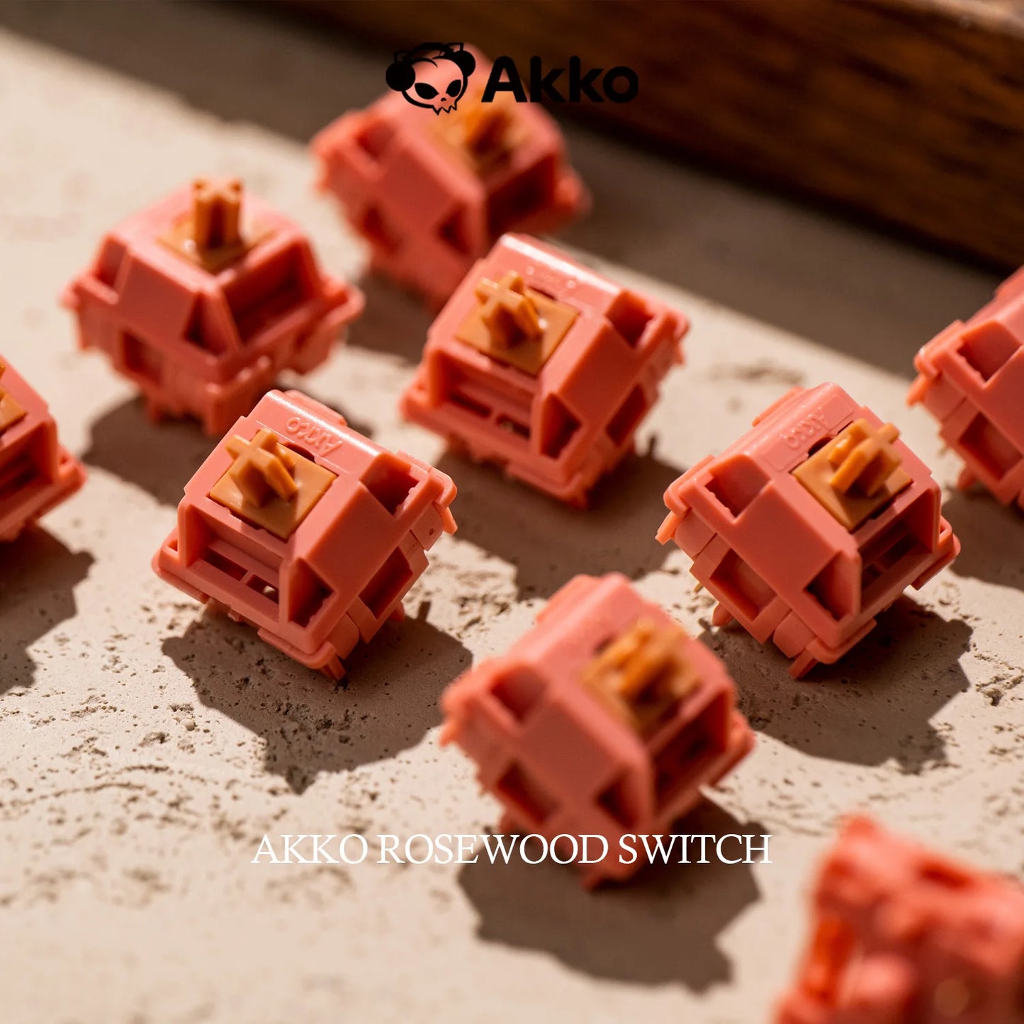 Akko Rosewood Switch 5 Pins 40gf Linear Switch Factory Lubed Deep Low-pitch Compatible with MX Mechanical Keyboard (45 pcs)