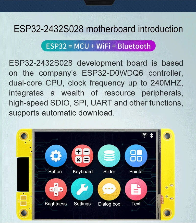 ESP32 LVGL WIFI&Bluetooth Development Board 2.8 " 240*320 Smart Display Screen 2.8inch LCD TFT Module With Touch