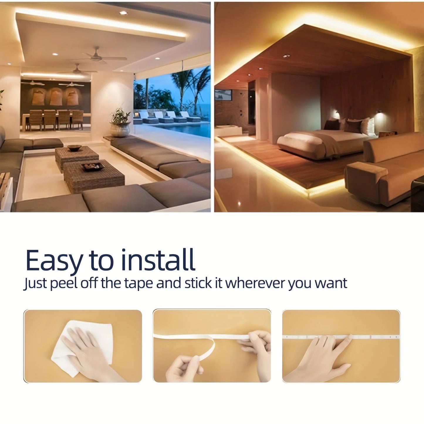 LED Strip Light with Touch Switch USB 2835SMD LED Light Stylish Tape Ribbon Flexible Decorative Lighting Bedroom Decorations