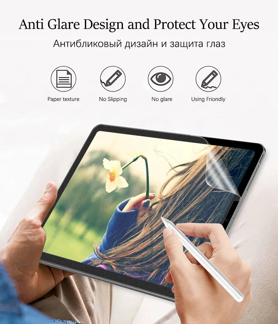 3Pcs Paper Feel Like Screen Protector for Samsung Galaxy Tab S7 S8 S9 Plus Ultra Samsung tab S6 Lite s7 s9 fe A8 A9 A7 No Glass