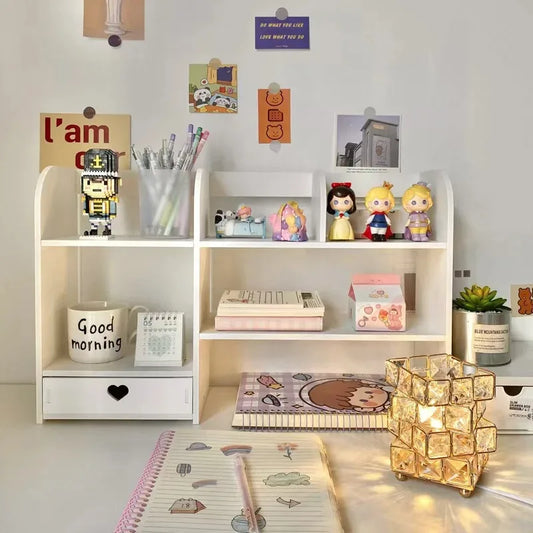 Double-Layer Desktop Organizer Rack Stationery Office Desk Accessories Storage Desktop Cosmetics Organizers Storage Shelf