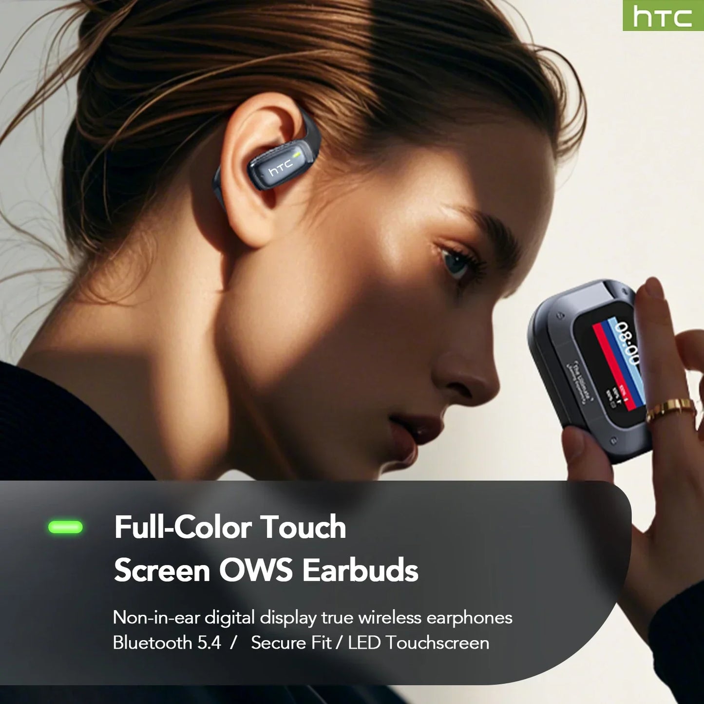 【AI Translator Earbuds】HTC NE25 Bluetooth Earphones LCD Touch Screen Sport Wireless Headphones Long Life with HD Mic