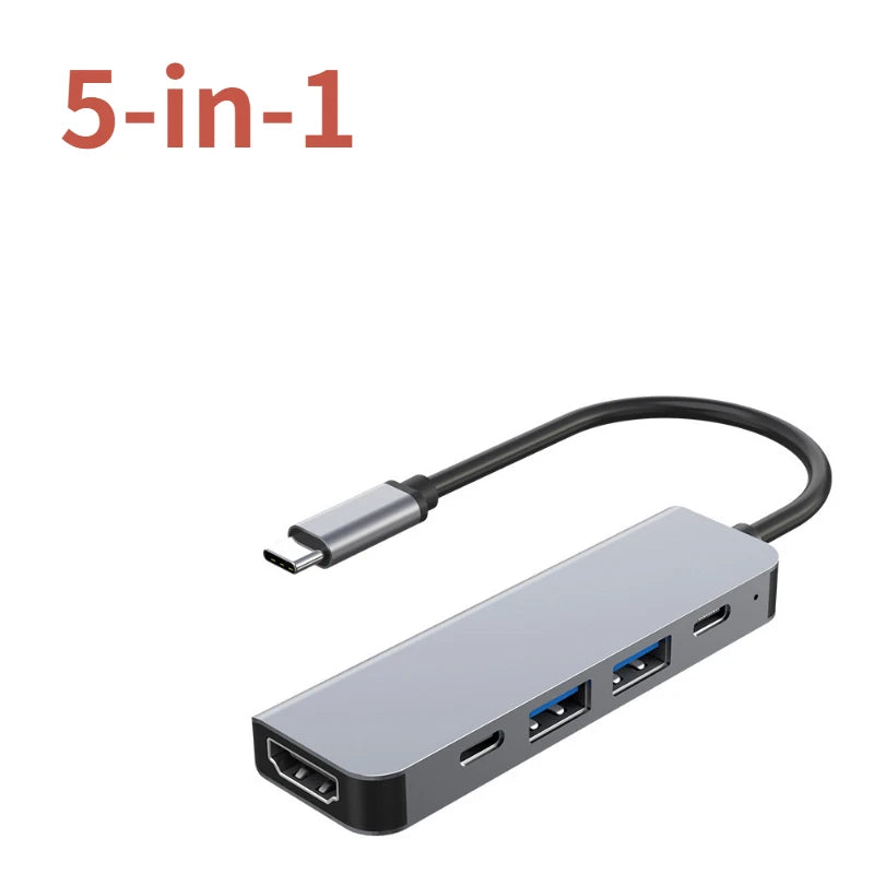 USB C Docking Station TYPE-C HUB to HDMI 4K 30Hz with Screen off Button USB 3.0 5Gbps HUB 87W Fast Charging for MacBook