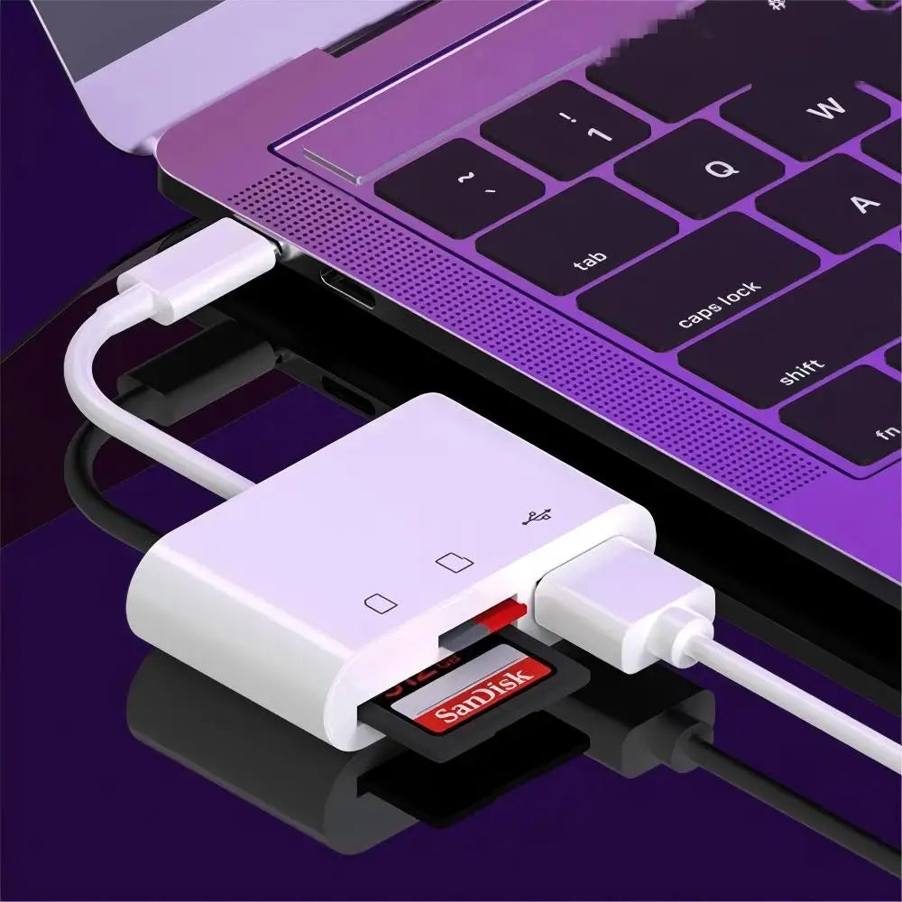 3-in-1 Type C Memory Card Reader Adapter for TF CF SD Cards Compatible with Huawei MacBook Pro And Other Devices