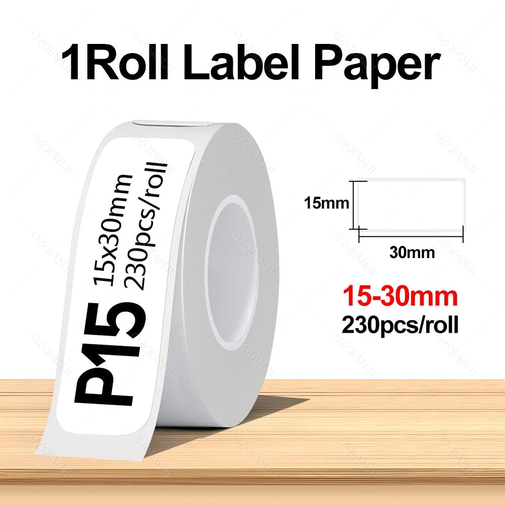 Portable Mini Labeling Printer Marklife P12 Thermal Adhesive Sticker Pocket Label Maker or 1Roll Spacer/Continues Label Paper